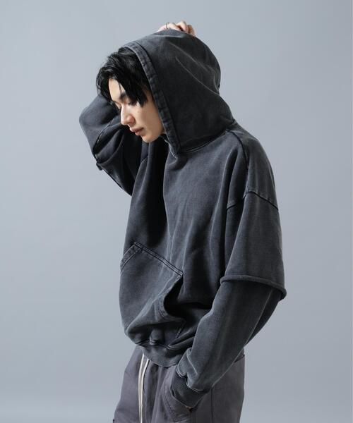 DANKE SCHON(ダンケシェーン)の「【WEB&DEPOT限定】DankeSchon/ダンケシェーン/LAYERED HOODIE(パーカー・レディース・ブラック・M/S/L)」の5枚目の写真