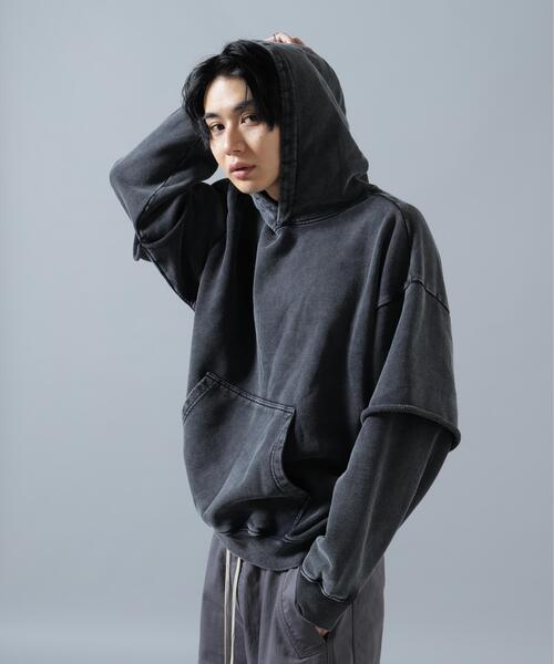 DANKE SCHON(ダンケシェーン)の「【WEB&DEPOT限定】DankeSchon/ダンケシェーン/LAYERED HOODIE(パーカー・レディース・ブラック・M/S/L)」の6枚目の写真