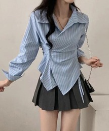 Miniministore（ミニミニストア）の「長袖ラップブラウス カシュクール春服秋服（シャツ/ブラウス）」