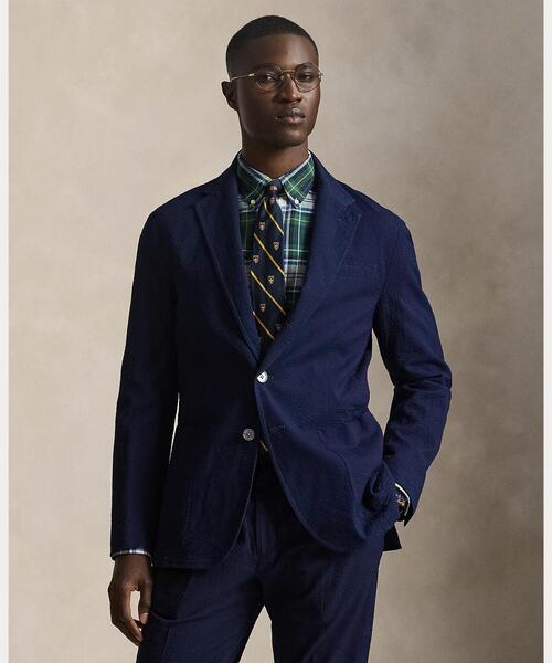 POLO RALPH LAUREN（ポロ ラルフ ローレン）の「Polo ソフト モダン フィット シアサッカー ジャケット（テーラードジャケット・メンズ・ネイビー系1・XS/XL/L/M/S/XXL）」の5枚目の写真