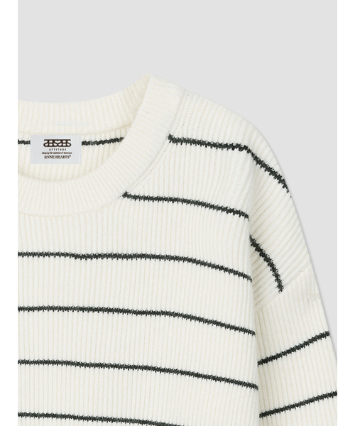ANNEHEARTS（アンハーツ）の「Stripe Round Knit Ivory（ニット/セーター・レディース・その他・FREE）」の5枚目の写真