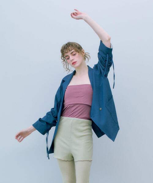 THE GOODLAND MARKET（ザグッドランドマーケット）の「cwtch　DRAWSTRING  LIGHT JACKET（その他アウター・レディース・ブルー/ライトグレー・FREE）」の4枚目の写真