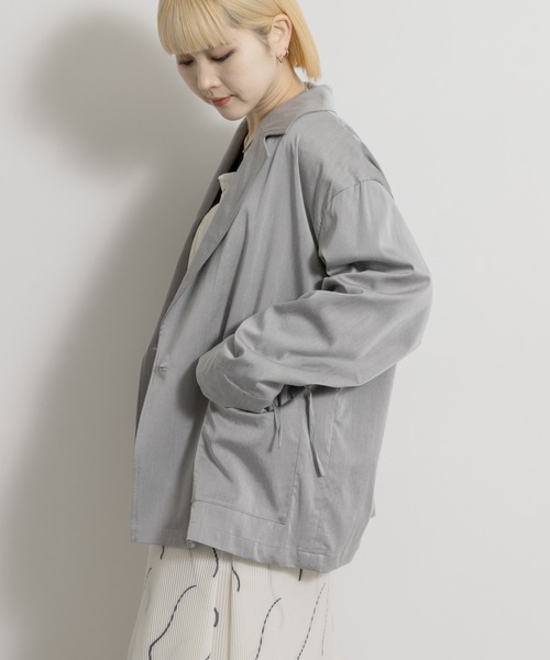 THE GOODLAND MARKET（ザグッドランドマーケット）の「cwtch　DRAWSTRING  LIGHT JACKET（その他アウター・レディース・ブルー/ライトグレー・FREE）」の13枚目の写真