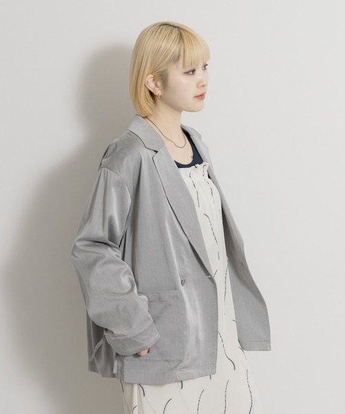 THE GOODLAND MARKET（ザグッドランドマーケット）の「cwtch　DRAWSTRING  LIGHT JACKET（その他アウター・レディース・ブルー/ライトグレー・FREE）」の14枚目の写真
