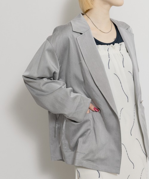 THE GOODLAND MARKET（ザグッドランドマーケット）の「cwtch　DRAWSTRING  LIGHT JACKET（その他アウター・レディース・ブルー/ライトグレー・FREE）」の15枚目の写真