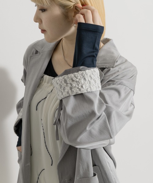 THE GOODLAND MARKET（ザグッドランドマーケット）の「cwtch　DRAWSTRING  LIGHT JACKET（その他アウター・レディース・ブルー/ライトグレー・FREE）」の17枚目の写真