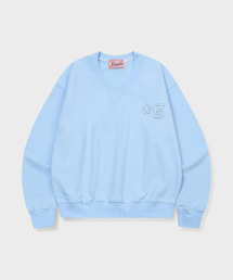 GRUNDEN（グルンデン）の「SIGNATURE LOGO V NECK SWEATSHIRT (BABY BLUE)（スウェット）」