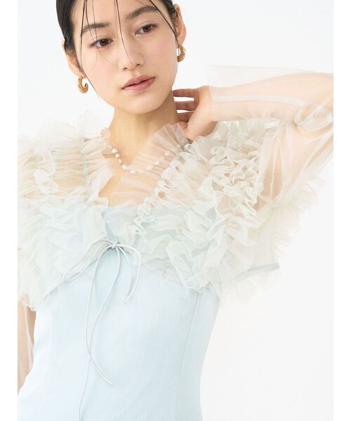 LADYチュールボレロキャミワンピース 【オケージョンドレス】（ドレス