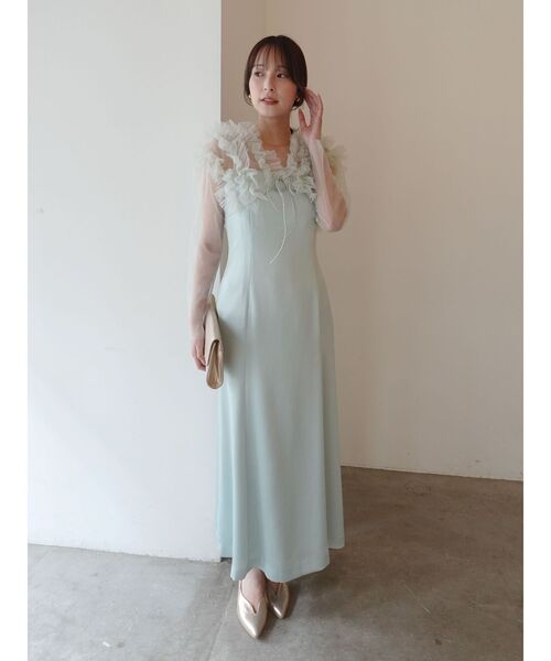 LAGUNAMOON（ラグナムーン）の「LADYチュールボレロキャミワンピース 【オケージョンドレス】（ドレス・レディース・チャコールグレー/ライトグリーン・MEDIUM/SMALL）」の22枚目の写真