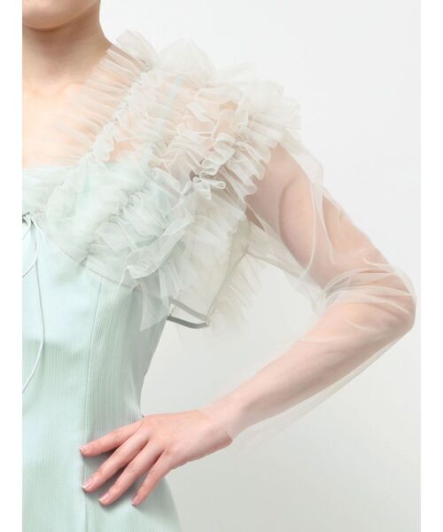 LAGUNAMOON（ラグナムーン）の「LADYチュールボレロキャミワンピース 【オケージョンドレス】（ドレス・レディース・チャコールグレー/ライトグリーン・MEDIUM/SMALL）」の8枚目の写真