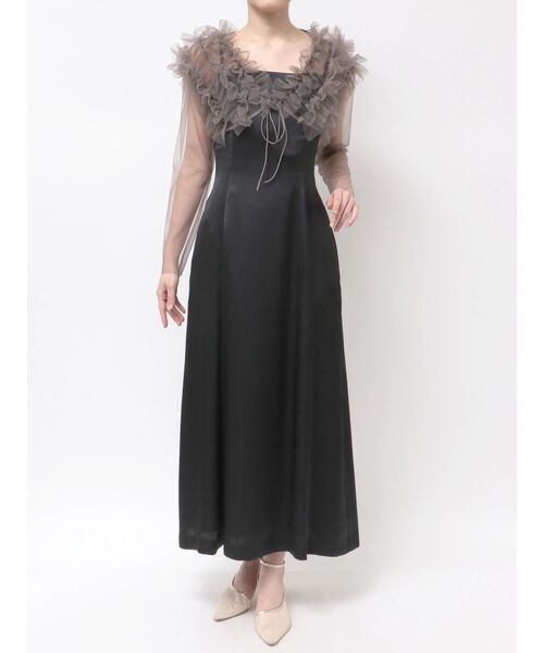 LAGUNAMOON（ラグナムーン）の「LADYチュールボレロキャミワンピース 【オケージョンドレス】（ドレス・レディース・チャコールグレー/ライトグリーン・MEDIUM/SMALL）」の16枚目の写真