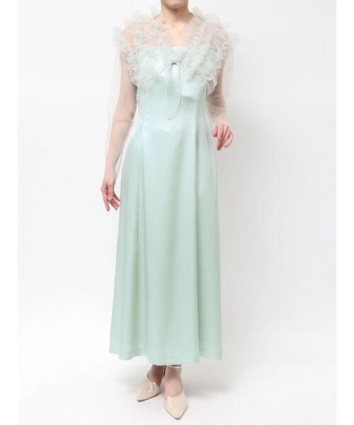 LAGUNAMOON（ラグナムーン）の「LADYチュールボレロキャミワンピース 【オケージョンドレス】（ドレス・レディース・チャコールグレー/ライトグリーン・MEDIUM/SMALL）」の17枚目の写真