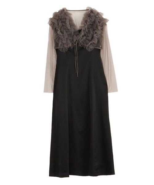 LAGUNAMOON（ラグナムーン）の「LADYチュールボレロキャミワンピース 【オケージョンドレス】（ドレス・レディース・チャコールグレー/ライトグリーン・MEDIUM/SMALL）」の18枚目の写真