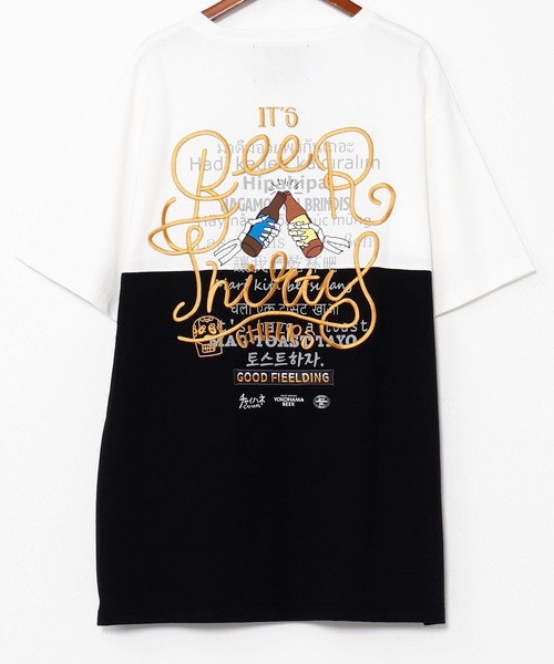 grn（ジーアールエヌ）の「【チャイハネ】YOKOHAMA BEER×grn×Amina ワッタイトメンズTシャツ（Tシャツ/カットソー・メンズ・ブラック/イエロー・L/XL）」の2枚目の写真