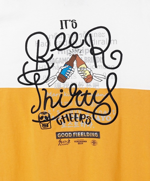 grn（ジーアールエヌ）の「【チャイハネ】YOKOHAMA BEER×grn×Amina ワッタイトメンズTシャツ（Tシャツ/カットソー・メンズ・ブラック/イエロー・L/XL）」の9枚目の写真