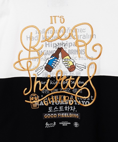 grn（ジーアールエヌ）の「【チャイハネ】YOKOHAMA BEER×grn×Amina ワッタイトメンズTシャツ（Tシャツ/カットソー・メンズ・ブラック/イエロー・L/XL）」の6枚目の写真