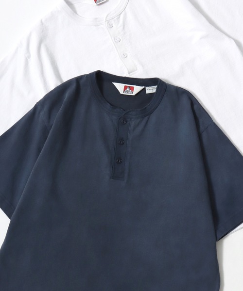 BEN DAVIS(ベンデイビス)の「BEN DAVIS/ベンデイビス CLASSIC SS HENLEY/ヴィンテージ加工 無地 ヘンリーネック 半袖Tシャツ/レディース メンズ(Tシャツ/カットソー・メンズ・ネイビー/ホワイト/ブラック・XL/L/M)」の3枚目の写真
