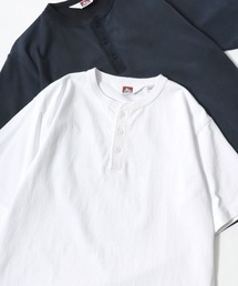BEN DAVIS/ベンデイビス CLASSIC SS HENLEY/ヴィンテージ加工 無地 ヘンリーネック 半袖Tシャツ/レディース メンズ