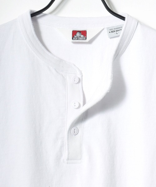 BEN DAVIS(ベンデイビス)の「BEN DAVIS/ベンデイビス CLASSIC SS HENLEY/ヴィンテージ加工 無地 ヘンリーネック 半袖Tシャツ/レディース メンズ(Tシャツ/カットソー・メンズ・ネイビー/ホワイト/ブラック・XL/L/M)」の6枚目の写真