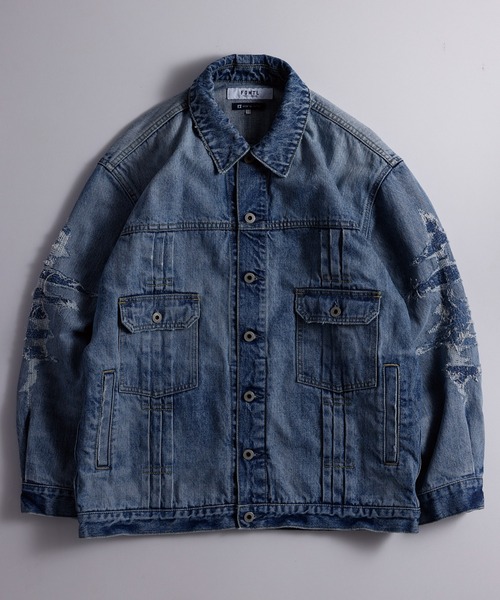 FDMTL/ファンダメンタル/PLEATS DENIM JACKET 10YR　WASH