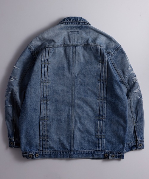 FDMTL（ファンダメンタル）の「FDMTL/ファンダメンタル/PLEATS DENIM JACKET 10YR　WASH（デニムジャケット・メンズ・インディゴブルー・4/3/2）」の2枚目の写真
