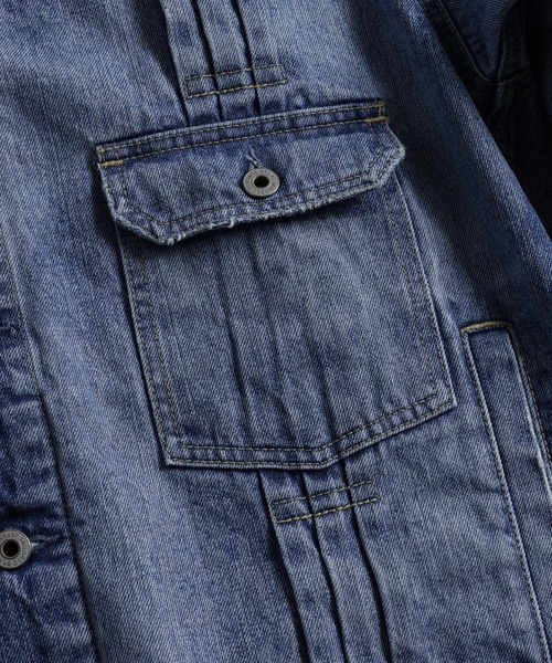 FDMTL（ファンダメンタル）の「FDMTL/ファンダメンタル/PLEATS DENIM JACKET 10YR　WASH（デニムジャケット・メンズ・インディゴブルー・4/3/2）」の6枚目の写真