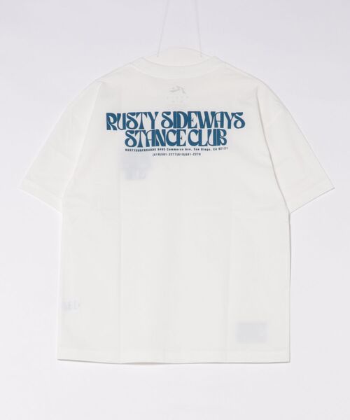 RUSTY(ラスティ)の「RUSTY ラスティ 吸汗速乾 ストレッチ 発泡プリント ロゴT 半袖 UVカット Tシャツ(Tシャツ/カットソー・メンズ・ホワイト/ベージュ/ブラック・LL/L/M)」の4枚目の写真