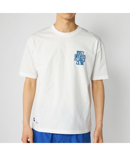 RUSTY(ラスティ)の「RUSTY ラスティ 吸汗速乾 ストレッチ 発泡プリント ロゴT 半袖 UVカット Tシャツ(Tシャツ/カットソー・メンズ・ホワイト/ベージュ/ブラック・LL/L/M)」の2枚目の写真