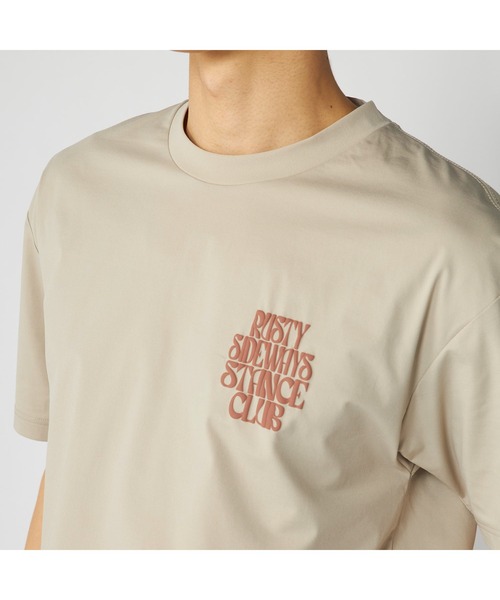 RUSTY(ラスティ)の「RUSTY ラスティ 吸汗速乾 ストレッチ 発泡プリント ロゴT 半袖 UVカット Tシャツ(Tシャツ/カットソー・メンズ・ホワイト/ベージュ/ブラック・LL/L/M)」の15枚目の写真