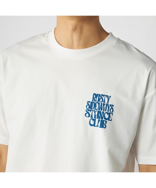 RUSTY(ラスティ)の「RUSTY ラスティ 吸汗速乾 ストレッチ 発泡プリント ロゴT 半袖 UVカット Tシャツ(Tシャツ/カットソー・メンズ・ホワイト/ベージュ/ブラック・LL/L/M)」の7枚目の写真