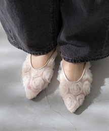 menue | Uカット フラット チュール ミュール(サンダル)