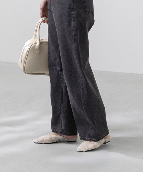 menue（メヌエ）の「Uカット フラット チュール ミュール（サンダル・レディース・アイボリー/ブラック/ブラック系・SS/S/M/L/LL/3L）」の22枚目の写真