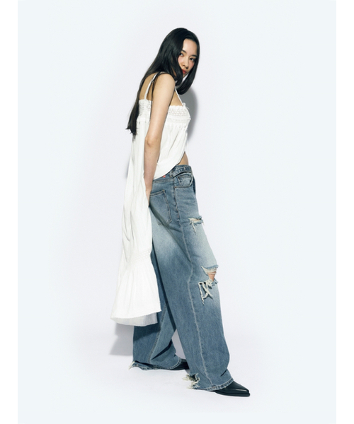 LACE TRIM MAXI DRESS WHITE