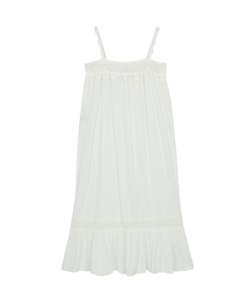 LACE TRIM MAXI DRESS WHITE