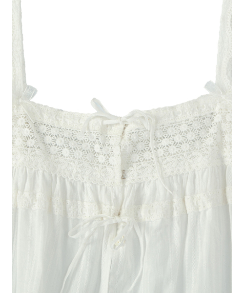LACE TRIM MAXI DRESS WHITE
