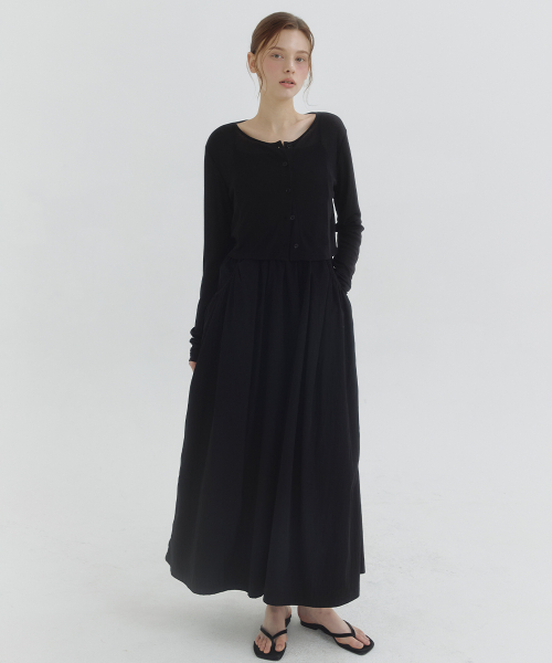 MICANE（ミケーネ）の「マンディシャーリングドレス-カーディガンセットアップ（ワンピース・レディース・ブラック/アイボリー・X-SMALL/SMALL/X-LARGE/LARGE/MEDIUM）」の9枚目の写真