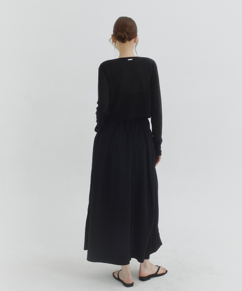 MICANE（ミケーネ）の「マンディシャーリングドレス-カーディガンセットアップ（ワンピース・レディース・ブラック/アイボリー・X-SMALL/SMALL/X-LARGE/LARGE/MEDIUM）」の10枚目の写真