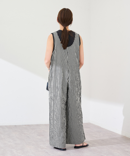 FRAMeWORK（フレームワーク）の「GIMGAM CHECK サロペット（サロペット/オーバーオール・レディース・ブラック・36/38）」の5枚目の写真