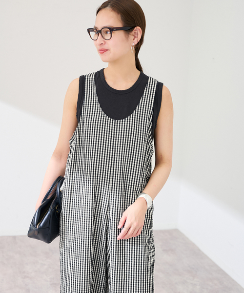 FRAMeWORK（フレームワーク）の「GIMGAM CHECK サロペット（サロペット/オーバーオール・レディース・ブラック・36/38）」の6枚目の写真