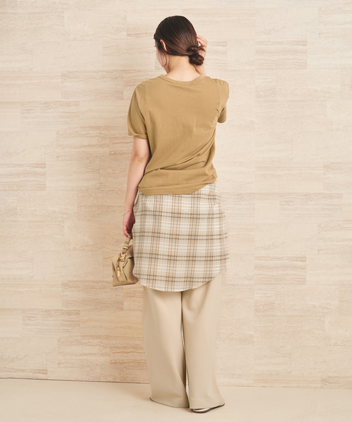 plage（プラージュ）の「organic cotton graphic Tシャツ（Tシャツ/カットソー・レディース・キャメル/ライトグレー・FREE）」の4枚目の写真