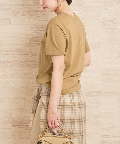 plage（プラージュ）の「organic cotton graphic Tシャツ（Tシャツ/カットソー・レディース・キャメル/ライトグレー・FREE）」の6枚目の写真