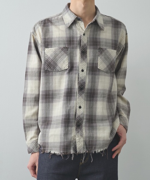 Rafu(ラフ)の「【MIYAGIHIDETAKA】Rafu Processed Shirt(シャツ/ブラウス・メンズ・ホワイト/ブルー・XL/L)」の1枚目の写真