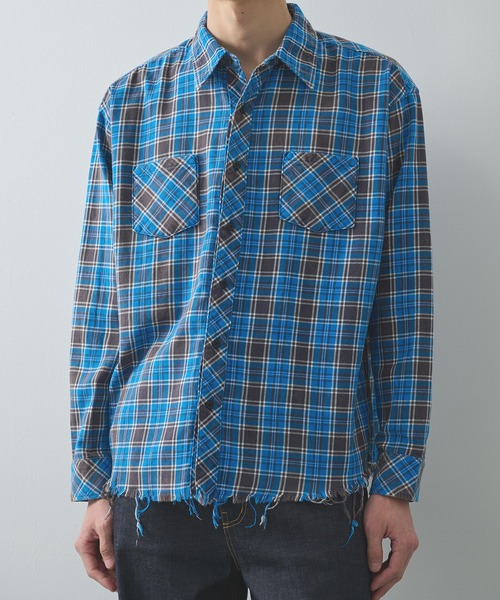 Rafu(ラフ)の「【MIYAGIHIDETAKA】Rafu Processed Shirt(シャツ/ブラウス・メンズ・ホワイト/ブルー・XL/L)」の2枚目の写真