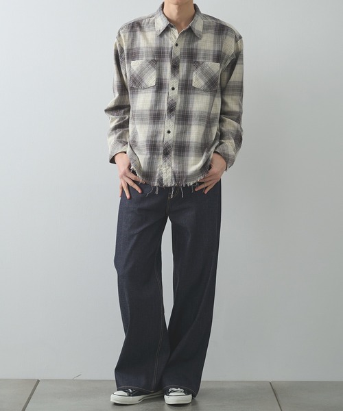 Rafu(ラフ)の「【MIYAGIHIDETAKA】Rafu Processed Shirt(シャツ/ブラウス・メンズ・ホワイト/ブルー・XL/L)」の3枚目の写真