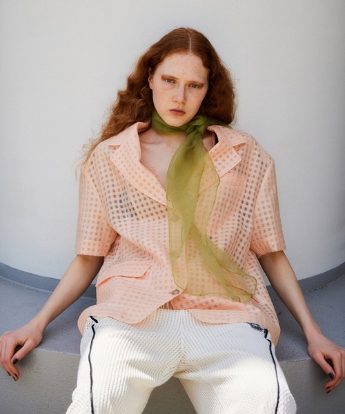 Half-Sleeve Sheer Check Jacket/ハーフスリーブシアーチェック