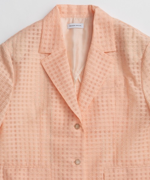 MAISON SPECIAL（メゾンスペシャル）の「Half-Sleeve Sheer Check