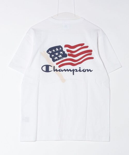 Champion（チャンピオン）の「【別注】チャンピオン  SHORT SLEEVE T-SHIRT 限定コラボ（Tシャツ/カットソー・メンズ・ホワイト/ブラック/アイボリー・LL/S/M/L）」の4枚目の写真