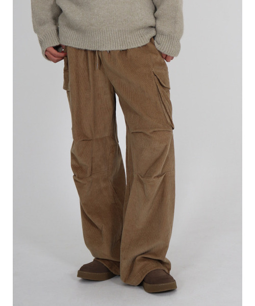 BUTTON SEOUL(ボタンソウル)の「コーデュロイストリングカーゴパンツ(ベージュ)(その他パンツ・メンズ・その他・M/L/XL)」の3枚目の写真