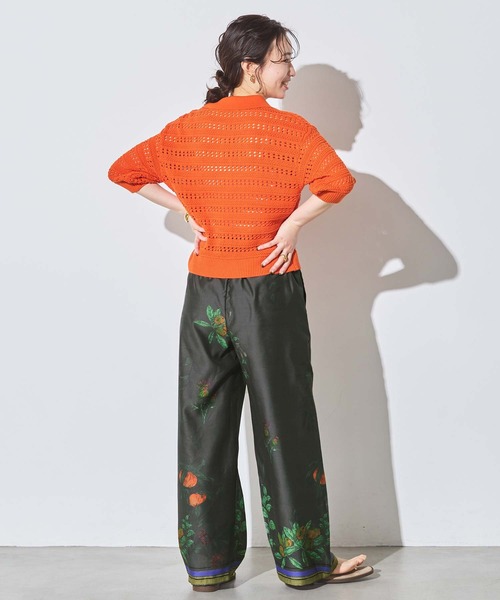 Gready Brilliant(グレディブリリアン)の「プリントローンボタニカルワイドパンツ(その他パンツ・レディース・ベージュ/ブラック・FREE)」の5枚目の写真