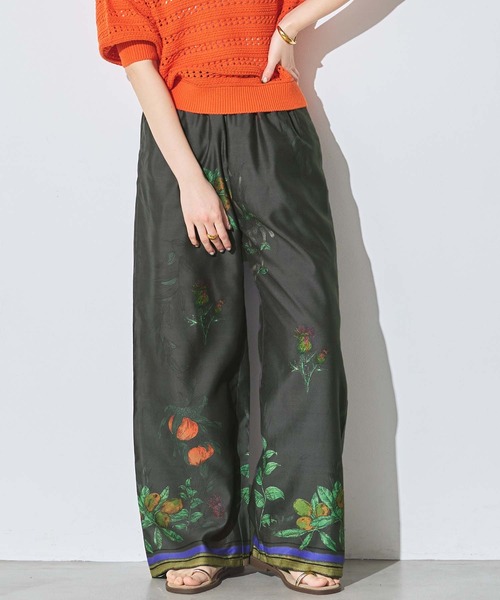 Gready Brilliant(グレディブリリアン)の「プリントローンボタニカルワイドパンツ(その他パンツ・レディース・ベージュ/ブラック・FREE)」の10枚目の写真